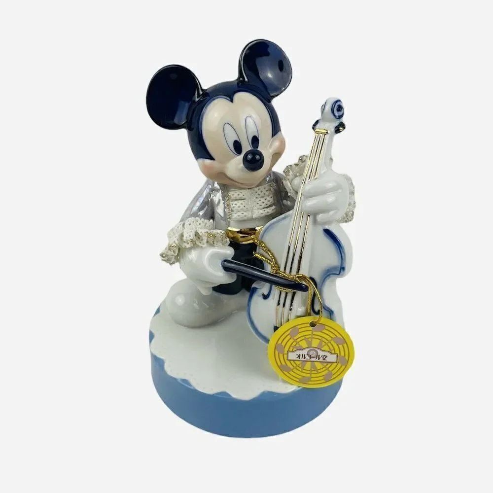 RARE Disney Mickey Mouse Cello Music Box Otaru Orgel Japan Hokkaido w Tags LTD